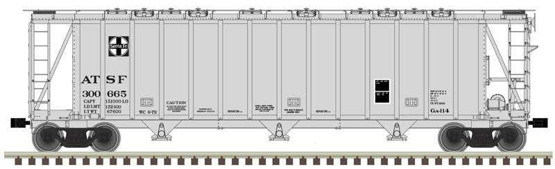 Atlas Master N 50006335 General American 3500 Dry-Flo 3-Bay Covered Hopper Santa Fe ATSF #300665