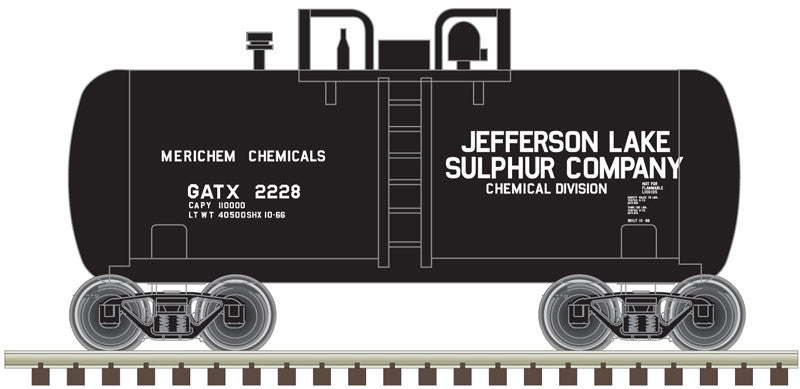 Atlas Trainman N 50006878 Beer Can Shorty Tank Car Jefferson Lake Sulphur GATX #2229