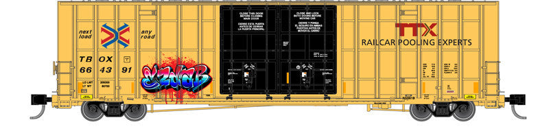 Atlas Master N 50006939 Gunderson 7550 Double-Door Boxcar w/ Graffiti TTX TBOX #664391