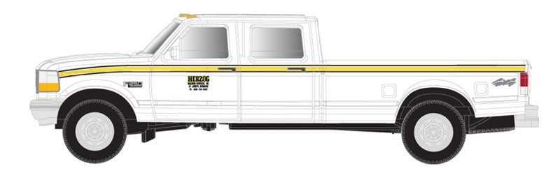 Atlas N 60000159 Ford F-250/350 Pickup Trucks White 'Herzog' 2-Pack