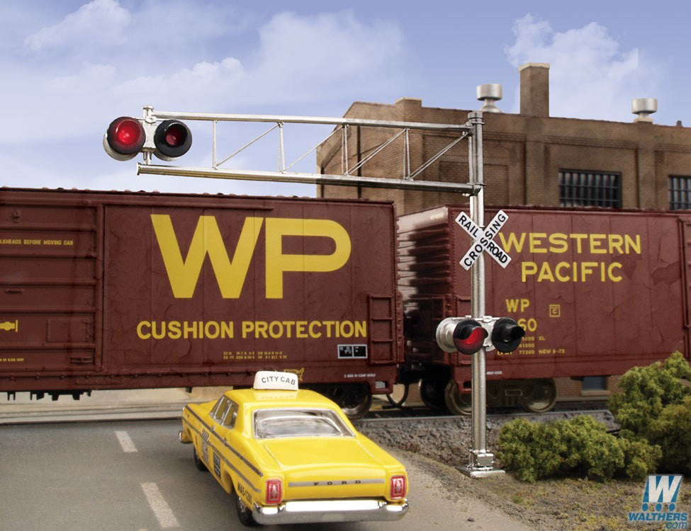 Walthers HO 949-4332 Post - 60s Cantilever Grade Crossing Signal - Single Lane