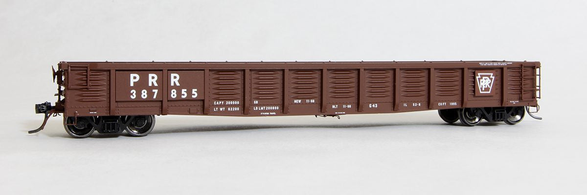 Tangent Scale Models HO 17010-21 PRR/PC Shops G43 Class 52'6" Corrugated Side Gondola Pennsylvania Railroad 'Original 11-1966 G43' PRR #387706