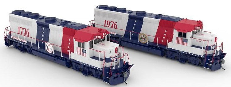 Rapido Trains Inc HO 40560 DCC/ESU LokSound V5 Equipped EMD GP40 Locomotive Set Western Pacific 'Bicentennial' WP #1776 + WP #1976 2-Pack