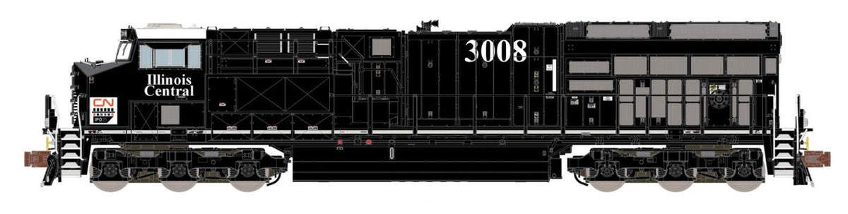 ScaleTrains Rivet Counter N SXT33634 DCC/ESU LokSound 5 Equipped GE ET44 Canadian National 'Illinois Central Heritage' CN #3008