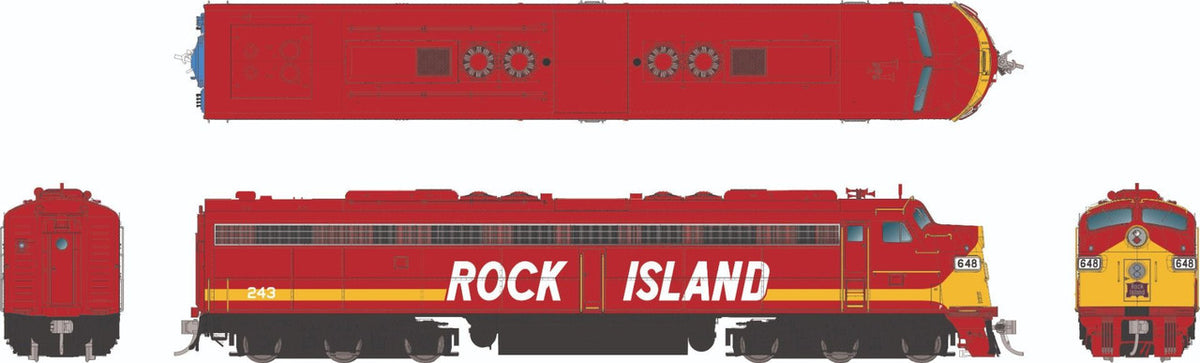 Rapido Trains Inc HO 28591 DCC/ESU LokSound V5 Equipped EMD E8A Locomotive Rock Island 'Red Scheme' RI #648