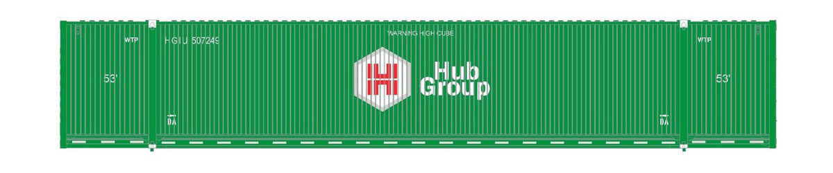 ScaleTrains Operator N SXT11647 CIMC 53' Corrugated Dry Container Hub Group with Roof Logo HGIU 3-Pack