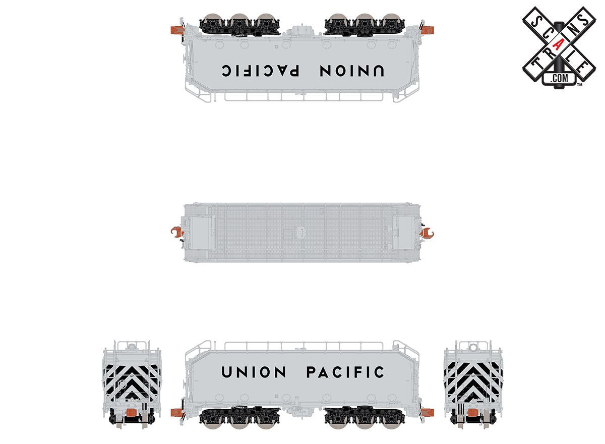 ScaleTrains Rivet Counter N SXT32898 Union Pacific MOW Diesel Fuel Tender Silver with Black Trucks Un-Numbered