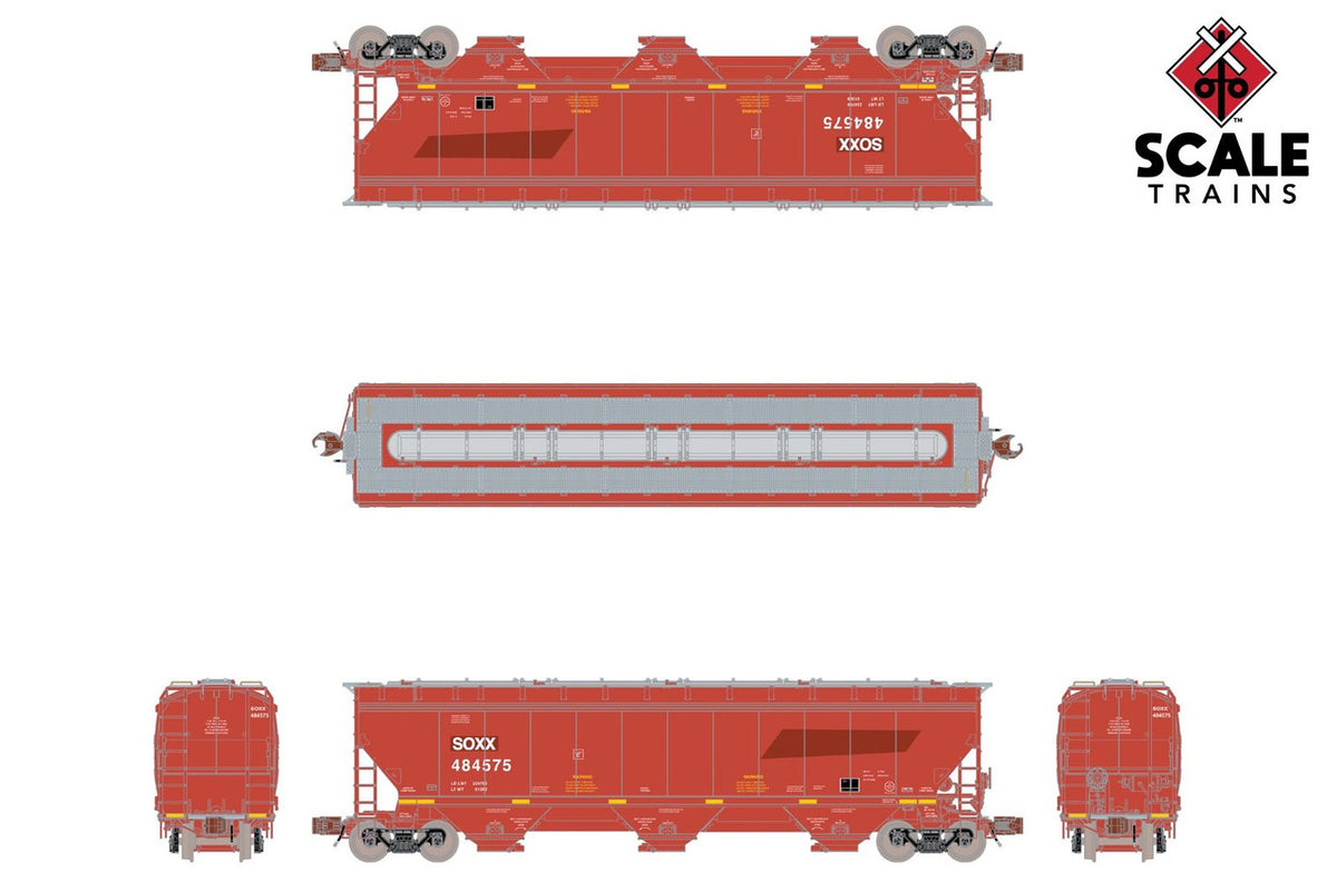 ScaleTrains Rivet Counter N SXT33263 Gunderson 5188 cf Covered Hopper, SOXX 'Ex-BNSF Patch' #484582