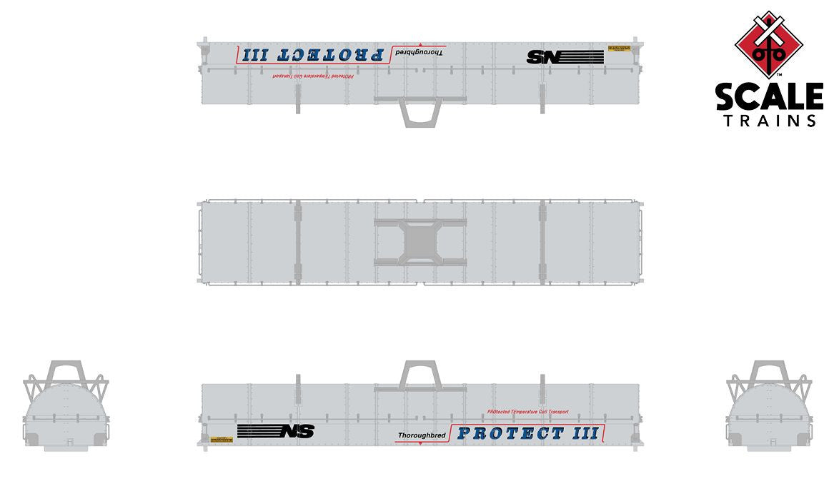 ScaleTrains Rivet Counter N SXT33547 Thrall-Trinity 42' Coil Steel Car Norfolk Southern 'Protect III' NS #167195