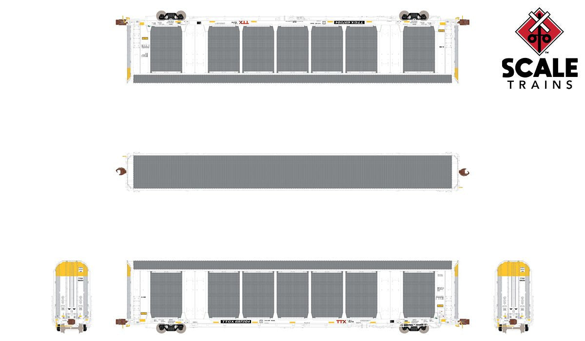 ScaleTrains Rivet Counter N SXT33761 Gunderson Multi-Max Autorack TTX 'White' TTGX #698267