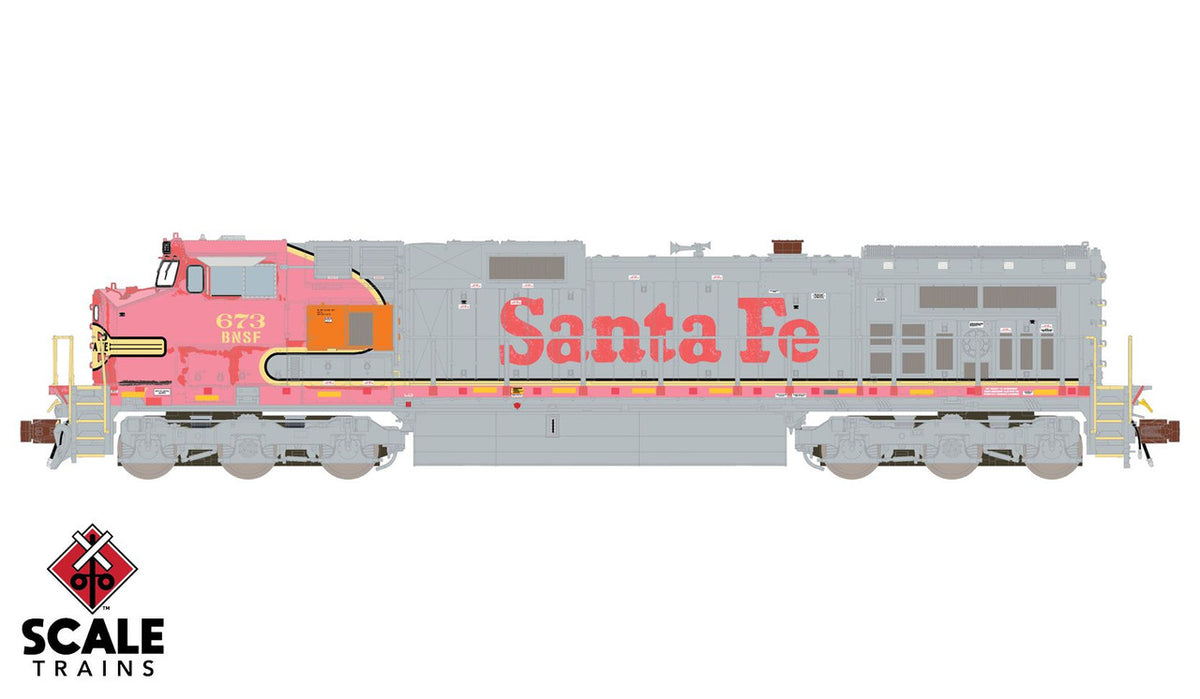 ScaleTrains Rivet Counter N SXT38519 DCC/ESU LokSound 5 Equipped GE DASH 9-44CW Locomotive BNSF 'ex-Santa Fe Warbonnet Patch' BNSF #660