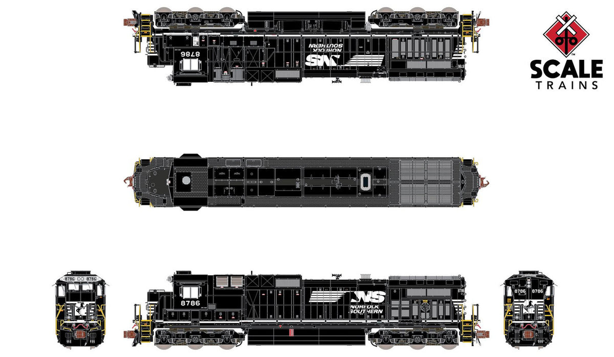 ScaleTrains Rivet Counter N SXT38532 DCC Ready GE DASH 9-40C Locomotive Norfolk Southern 'Horsehead' NS #8828