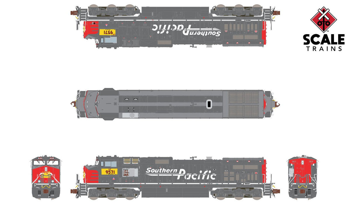 ScaleTrains Rivet Counter N SXT38550 DCC Ready GE DASH 9-44CW Locomotive Union Pacific 'ex-Southern Pacific Speed Lettering Patch' UP #9571