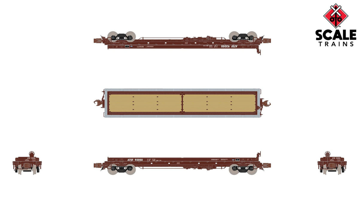 ScaleTrains Rivet Counter N SXT38631 Thrall 48' 2-Hood Coil Steel Car Santa Fe ATSF #92050