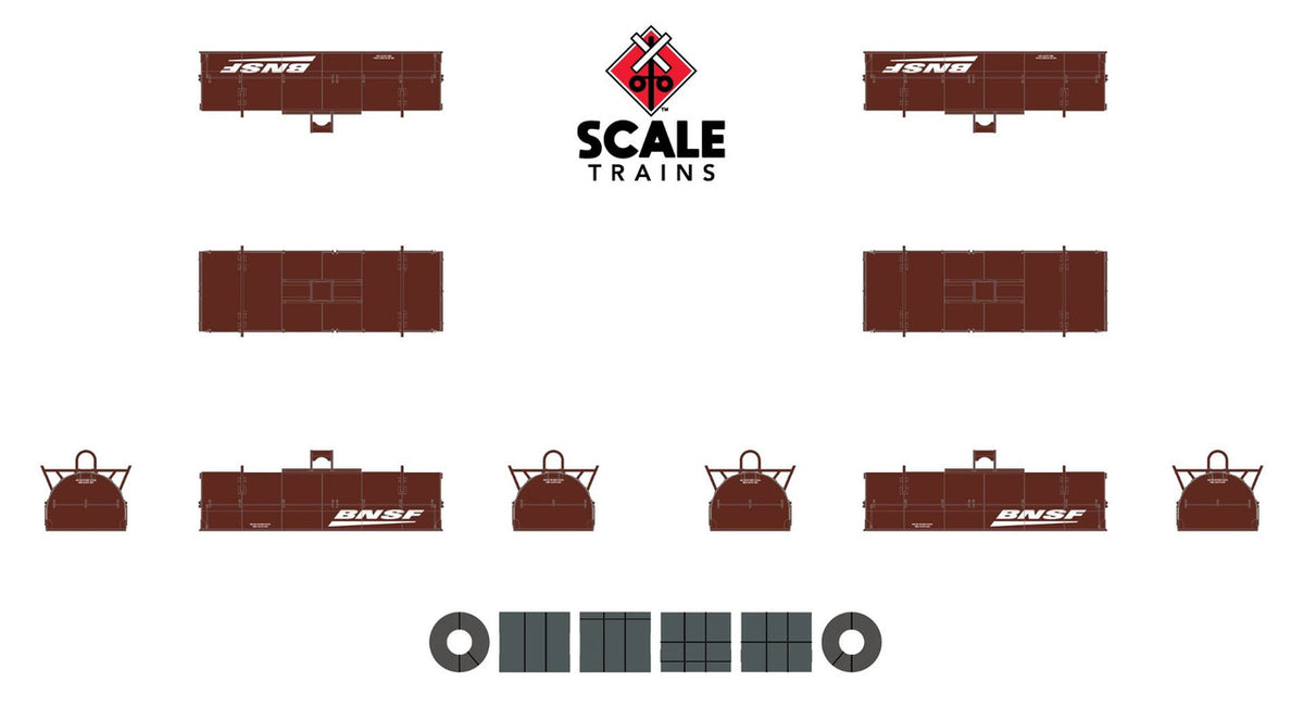 ScaleTrains Rivet Counter N SXT38641 Thrall 48' 2-Hood Coil Steel Car BNSF 'Wedge' BNSF #534134