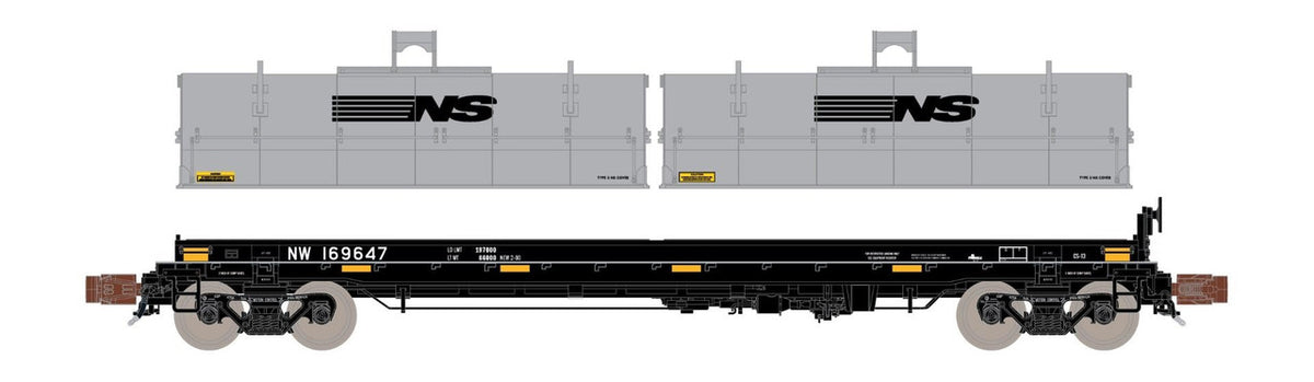 ScaleTrains Rivet Counter N SXT38670 Thrall 48' 2-Hood Coil Steel Car Norfolk & Western 'NS Gray Hoods' NW #169647