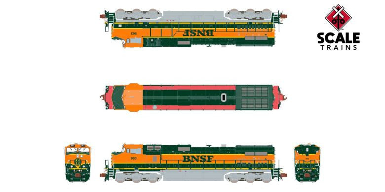 ScaleTrains Rivet Counter N SXT38673 DCC/ESU LokSound GE DASH 9-44CW Burlington Northern Santa Fe 'Red Walkway' BNSF #963