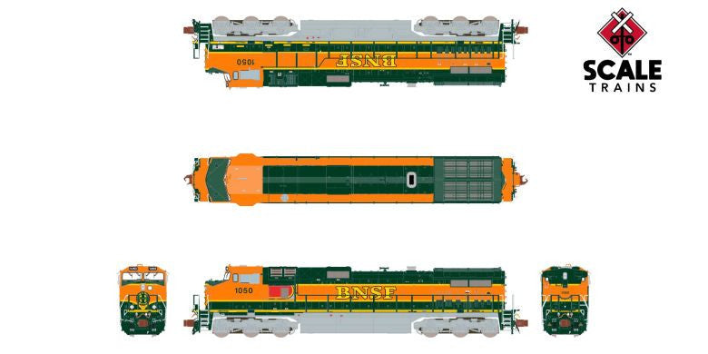 ScaleTrains Rivet Counter N SXT38684 DCC Ready GE DASH 9-44CW Burlington Northern Santa Fe 'Yellow Lettering' BNSF #1050