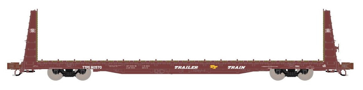 ScaleTrains Rivet Counter N SXT38967 BSC F68AH Bulkhead Flatcar Trailer Train/Oxide Red/CRIP TTPX #80570