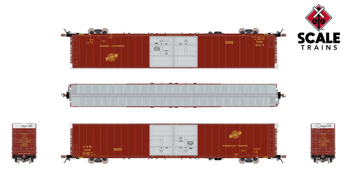 ScaleTrains Rivet Counter HO SXT39054 Thrall 86' High-Cube Double-Plug-Door Boxcar with Roofwalk Chicago & North Western C&NW #92003