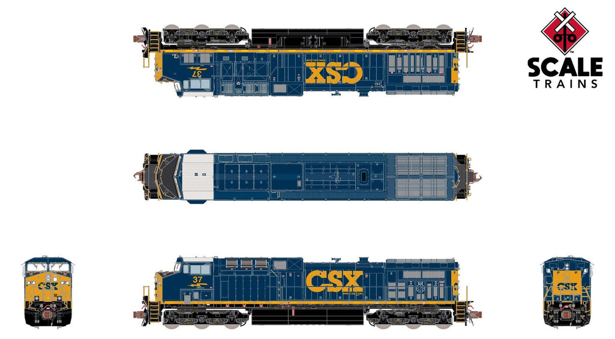 ScaleTrains Rivet Counter N SXT39114 DCC Ready GE AC4400CW Locomotive CSX 'YN3.com' Scheme CSX #37