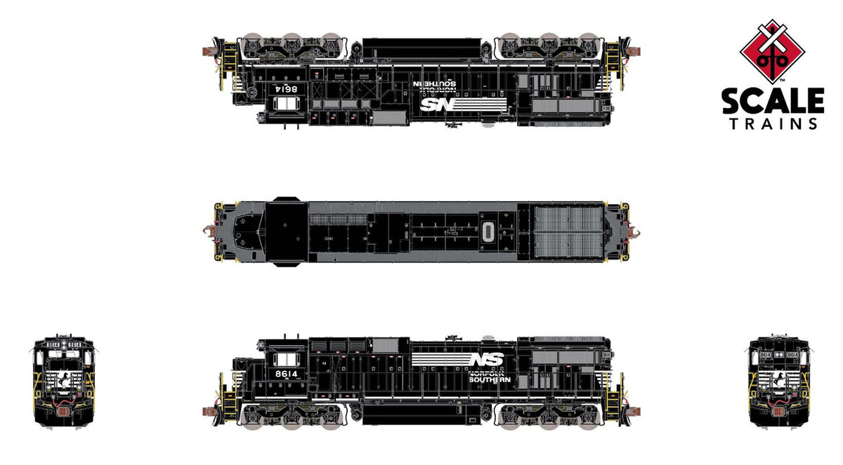 ScaleTrains Rivet Counter N SXT39174 DCC Ready GE C39-8 Locomotive Phase III Norfolk Southern w/Ditch Lights NS #8627