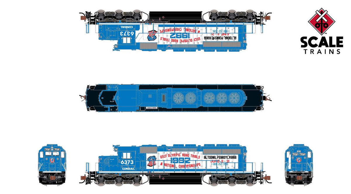 ScaleTrains Rivet Counter N SXT39421 DCC/ESU LokSound Equipped EMD SD40-2 Locomotive Conrail 'Altoona Bike Trials' CR #6373