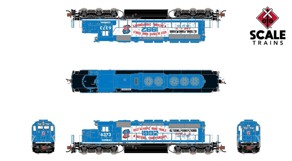 ScaleTrains Rivet Counter N SXT39422 DCC Ready EMD SD40-2 Locomotive Conrail 'Altoona Bike Trials' CR #6373