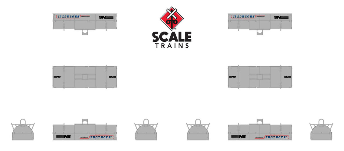 ScaleTrains Rivet Counter N SXT39485 Thrall 48' 2-Hood Coil Steel Car Norfolk Southern 'Protect II' NS #168329