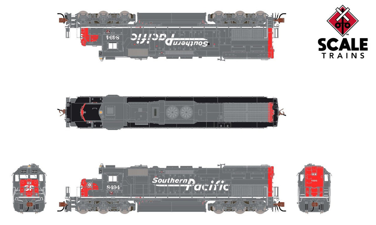 ScaleTrains Rivet Counter N SXT39610 DCC Ready EMD SD40T-2 Southern Pacific Speed Lettering w/'Power by the Mile Logo' SP #8494