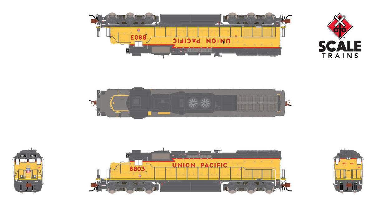 ScaleTrains Rivet Counter N SXT39619 DCC/ESU LokSound Equipped EMD SD40T-2 Union Pacific 'Lightning Stripe' UP #8803