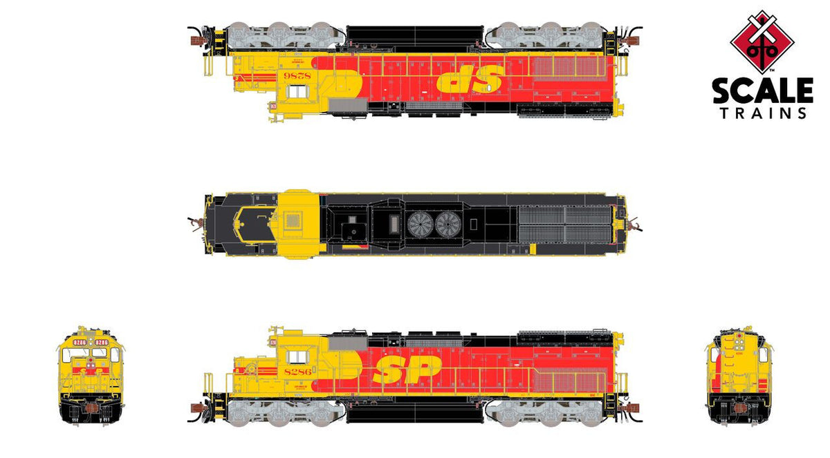 ScaleTrains Rivet Counter N SXT39628 DCC Ready EMD SD40T-2 Southern Pacific 'Kodachrome' Post 1980 Details SP #8286