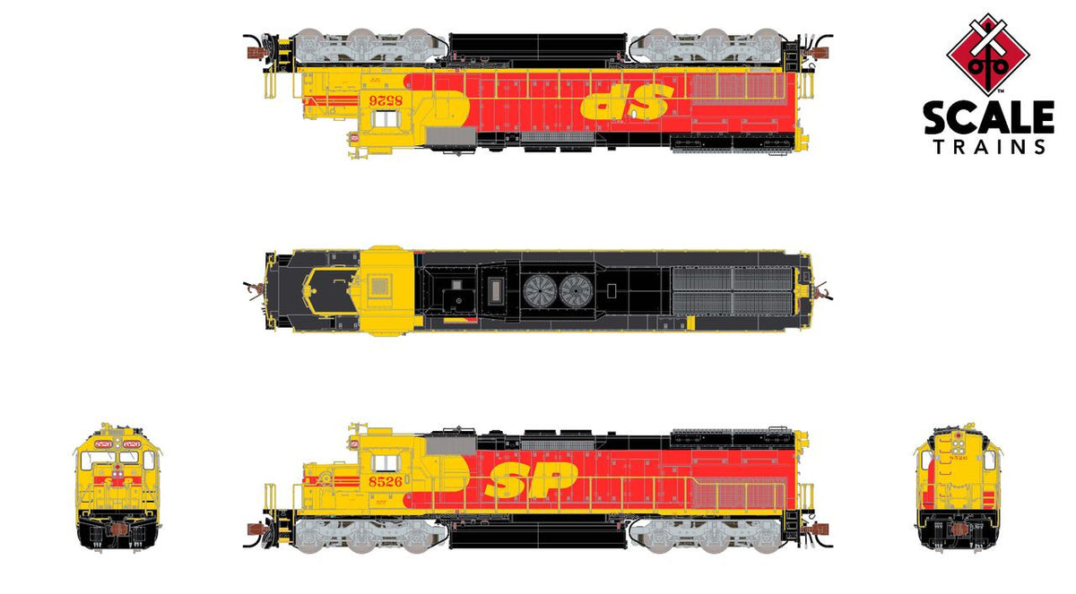 ScaleTrains Rivet Counter N SXT39629 DCC/ESU LokSound Equipped EMD SD40T-2 Southern Pacific 'Kodachrome' Pre-1980 Details SP #8526