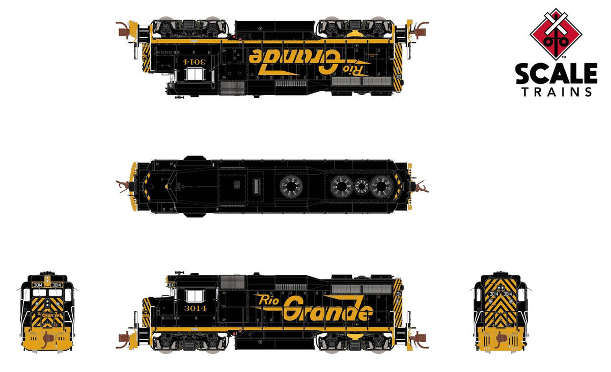 ScaleTrains Rivet Counter N SXT39968 DCC Ready EMD GP30 Locomotive Rio Grande "Large Billboard Lettering" DRGW #3014