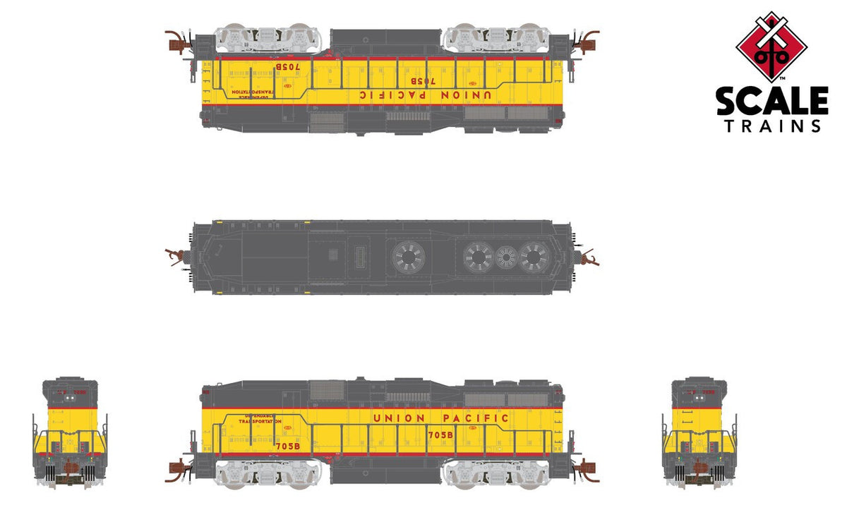 ScaleTrains Rivet Counter N SXT40008 DCC Ready EMD GP30B Freight Locomotive Union Pacific "Dependable Transportation" UP #705B