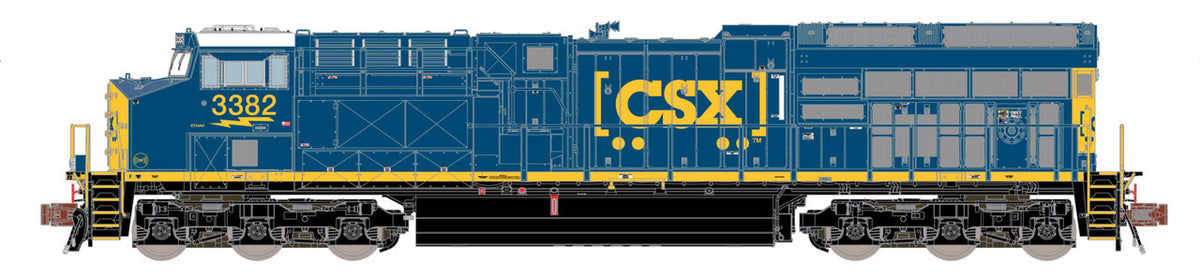 ScaleTrains Rivet Counter N SXT40443 DCC/ESU LokSound Equipped GE ET44AC Locomotive CSX 'YN3 Boxcar Logo' w/DP Sticker CSX #3399