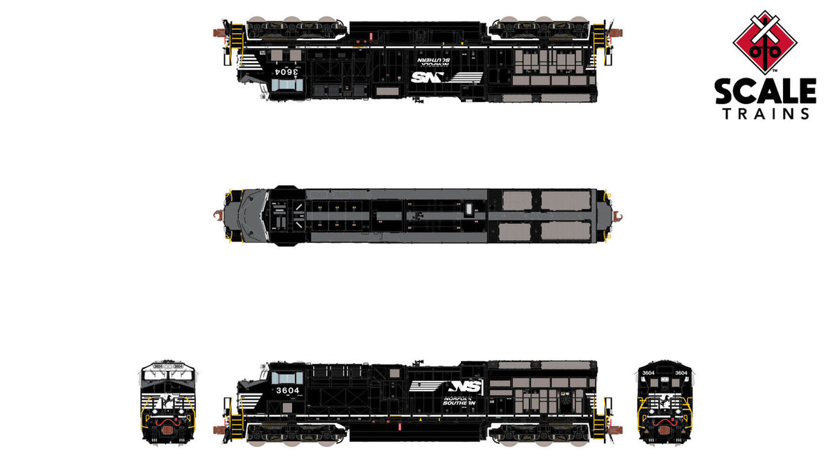 ScaleTrains Rivet Counter N SXT40447 DCC/ESU LokSound Equipped GE ET44AC Locomotive Norfolk Southern 'Horsehead' Standard NS Numbers NS #3636