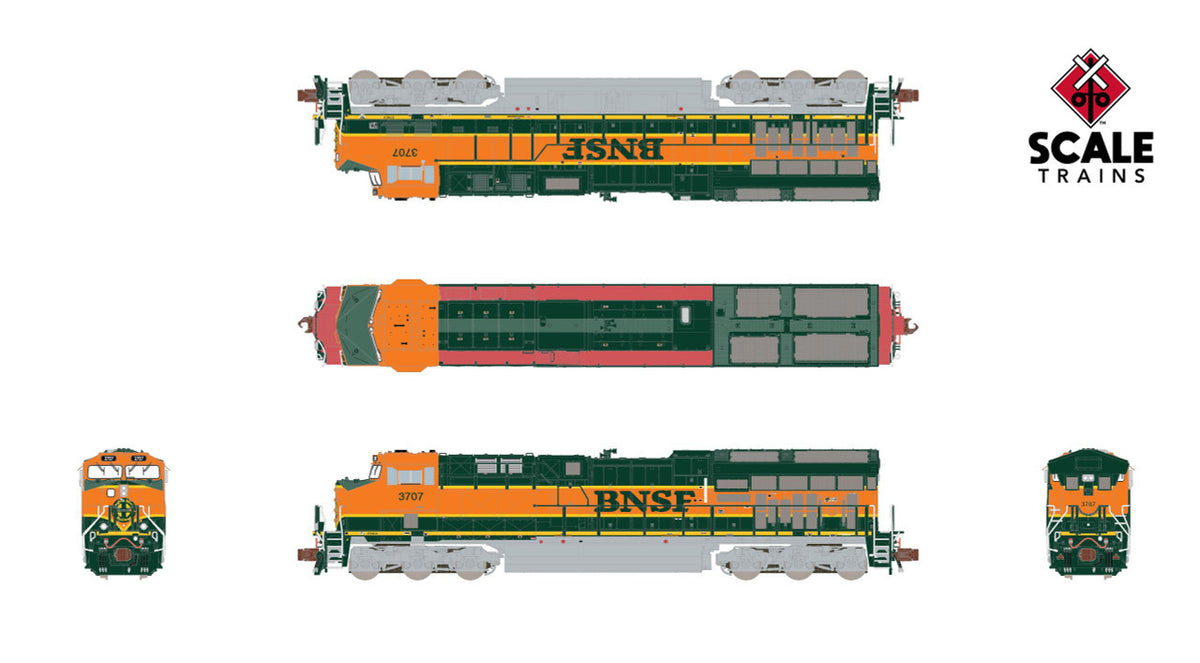 ScaleTrains Rivet Counter HypoTypical N SXT40455 DCC/ESU LokSound Equipped GE ET44C4 Locomotive BNSF 'Heritage I' BNSF #3712