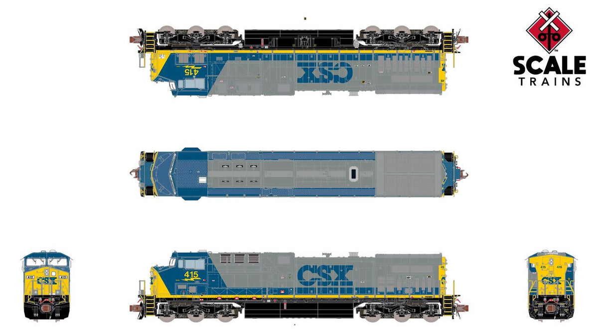 ScaleTrains Rivet Counter N SXT40648 DCC Ready GE AC4400CW Locomotive CSX 'YN2' CSXT #415
