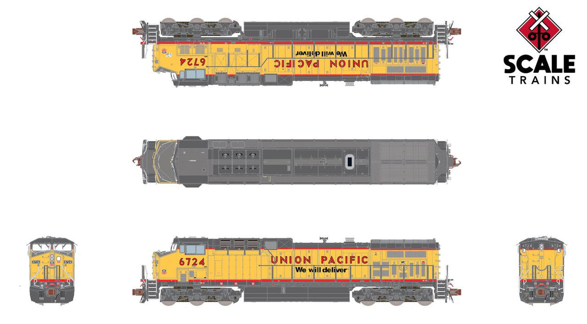 ScaleTrains Rivet Counter N SXT40661 DCC/ESU LokSound V5 Nano GE AC4400CW Union Pacific ex-C&NW 'We Will Deliver' w/Red Sill UP #6724
