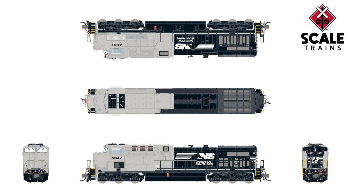 ScaleTrains Rivet Counter N SXT40842 DCC Ready GE AC44C6M Locomotive Norfolk Southern 'Horsehead w/Primer Cab' NS #4047