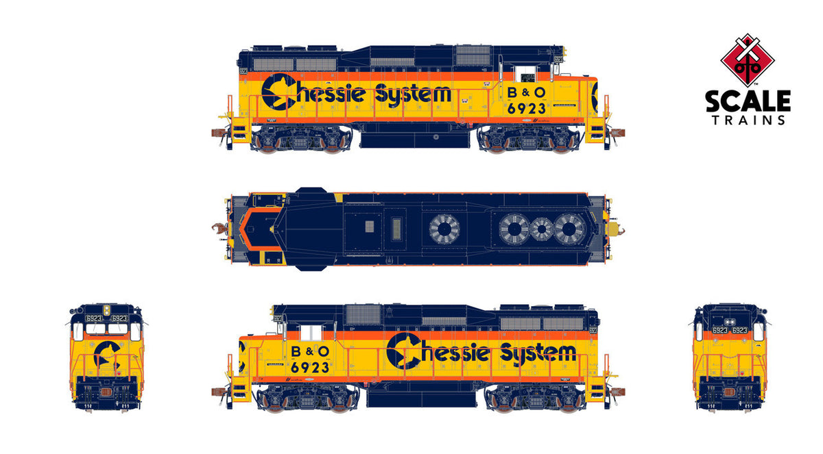 ScaleTrains Rivet Counter HO SXT40957 DCC/ESU Loksound 5 Equipped EMD GP30M Locomotive Chessie System B&O #6939