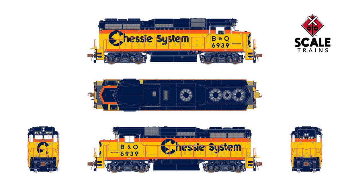 ScaleTrains Rivet Counter HO SXT40957 DCC/ESU Loksound 5 Equipped EMD GP30M Locomotive Chessie System B&O #6939