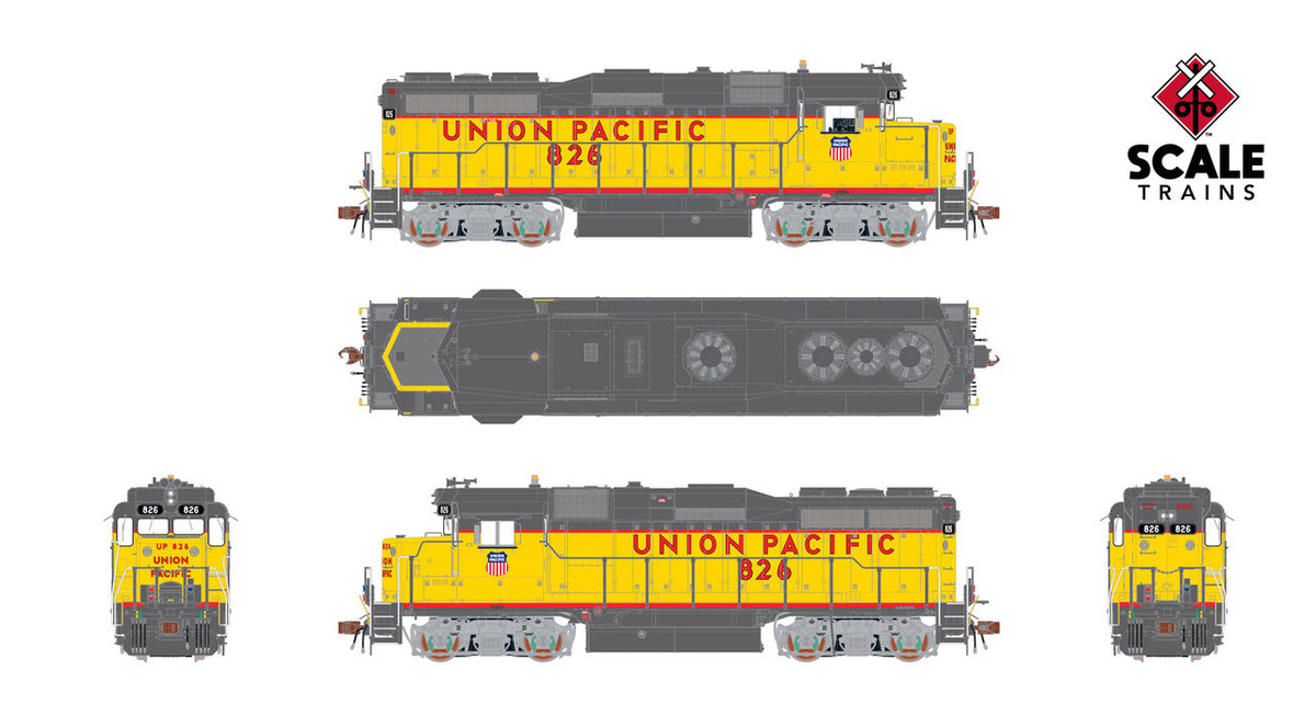 ScaleTrains Rivet Counter HO SXT40979 DCC/ESU Loksound 5 Equipped EMD GP30 Phase Ib2 Locomotive Union Pacific UP #824