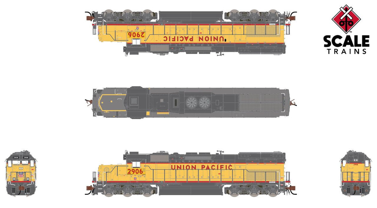 ScaleTrains Rivet Counter N SXT41054 DCC/ESU LokSound V5 EMD SD40T-2 Union Pacific 116" Snoot Nose w/Ditch Lights UP #2906