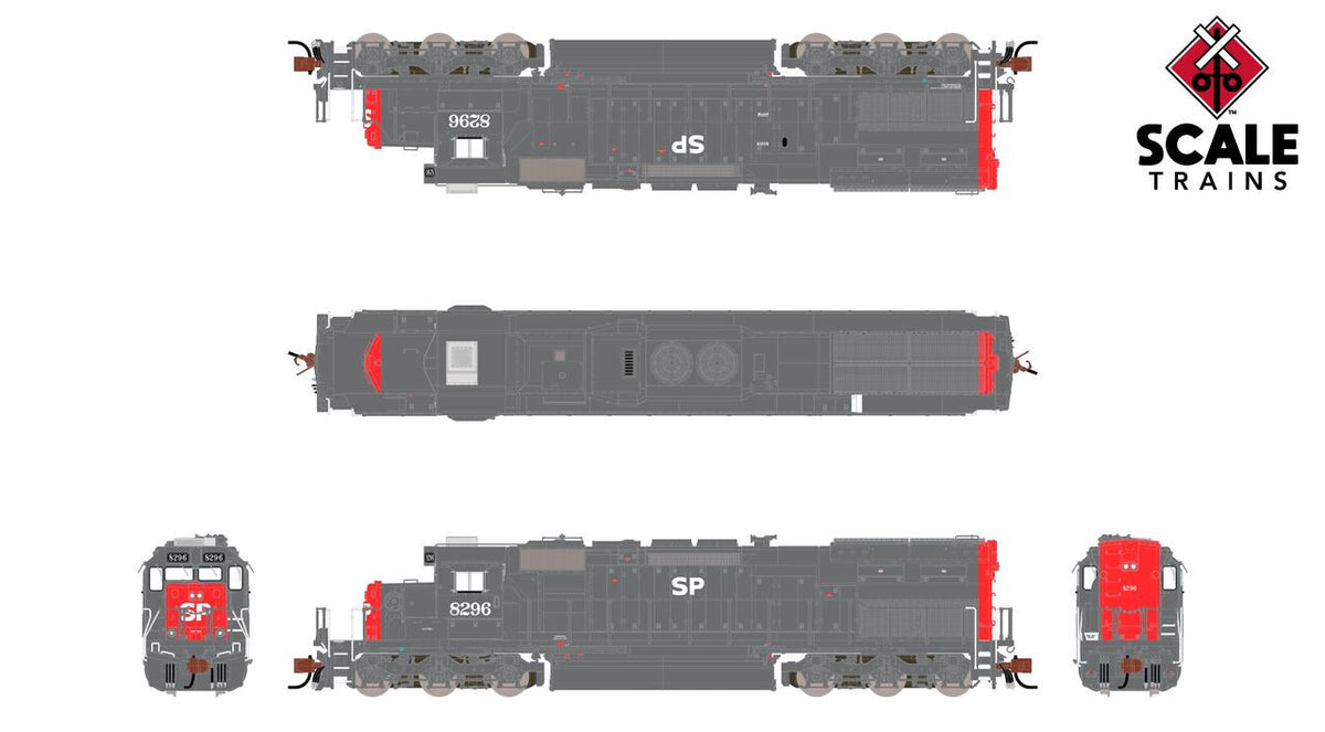 ScaleTrains Rivet Counter N SXT41066 DCC/ESU LokSound V5 EMD SD40T-2 Southern Pacific "SP" Lettering w/Ditch Lights SP #8259