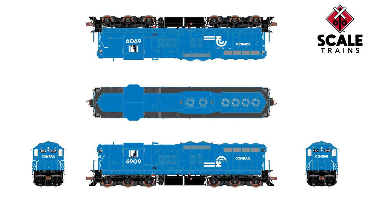 ScaleTrains Rivet Counter HO SXT41155 DCC Ready EMD SD9 Locomotive Conrail 'Can Opener' CR #6909