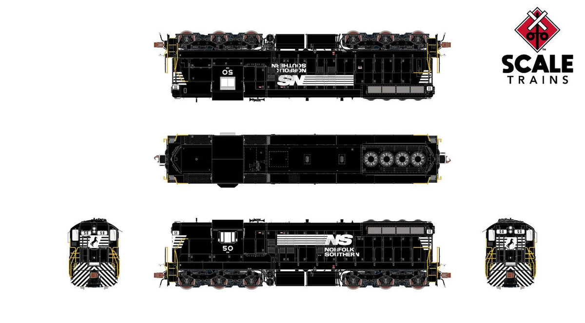 ScaleTrains Rivet Counter HO SXT41180 DCC/ESU Loksound 5 Equipped EMD SD9M Locomotive Norfolk Southern 'Thoroughbred' NS #51