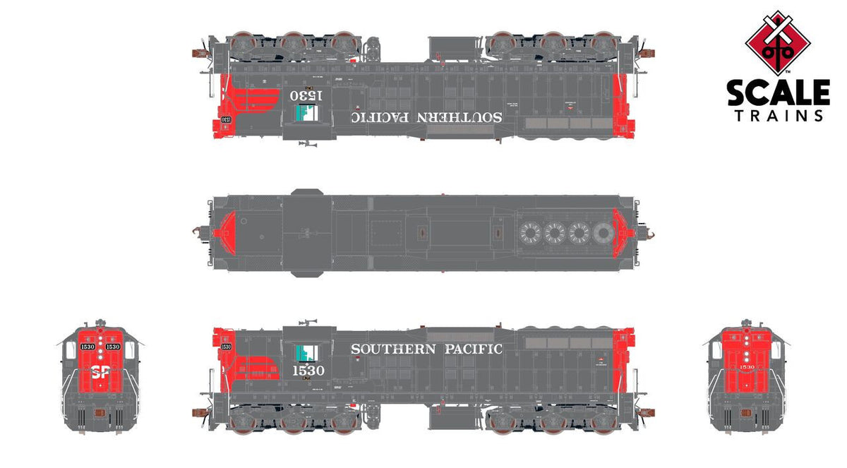 ScaleTrains Rivet Counter HO SXT41191 DCC Ready EMD SD7R Locomotive Southern Pacific 'Bloody Nose' SP #1500