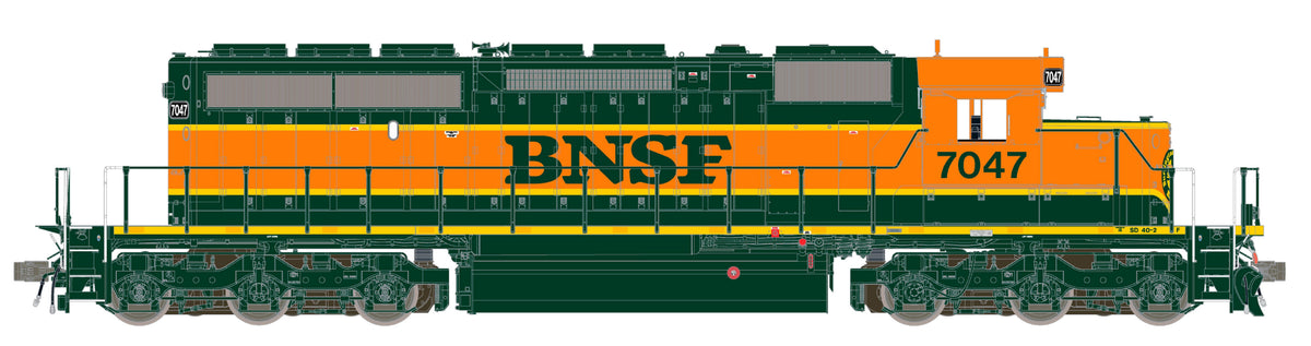 ScaleTrains Rivet Counter HO SXT42147 DCC Ready EMD SD40-2 Locomotive BNSF/Heritage I/Ditch Lights/Green Walkway BNSF #7047